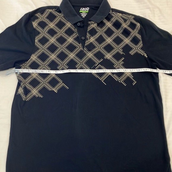 IZOD men’s large short sleeve black Polo Shirt with Geometric Design - Picture 9 of 12